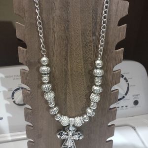 Large Silver Ornate Cross Necklace